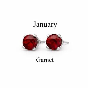 3mm Garnet Stud Earrings | January Birthstone